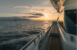 Sunset cruise along the coastline